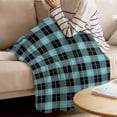 thumbnail image 2 of Fleece Blanket Tartan Plaid Buffalo Grid Pattern Blankets, Soft Cozy Warm Flannel Throw Blanket, Teal and Black Blanket for Bed Couch Sofa,40x50In, 2 of 9