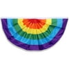 Rainbow Pleated Gay Pride Bunting Flag, LGBTQ Flags (4 x 2 Feet)
