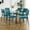 Green/7Pcs, variant on 5Pcs 7Pcs/Set Modern Simple Table With A Glass Square Table And Four Chairs.  Transparent Tempered Glass Countertop, Black Metal Legs, Suitable For Kitchen Living Room Dining Room (set Of 5)