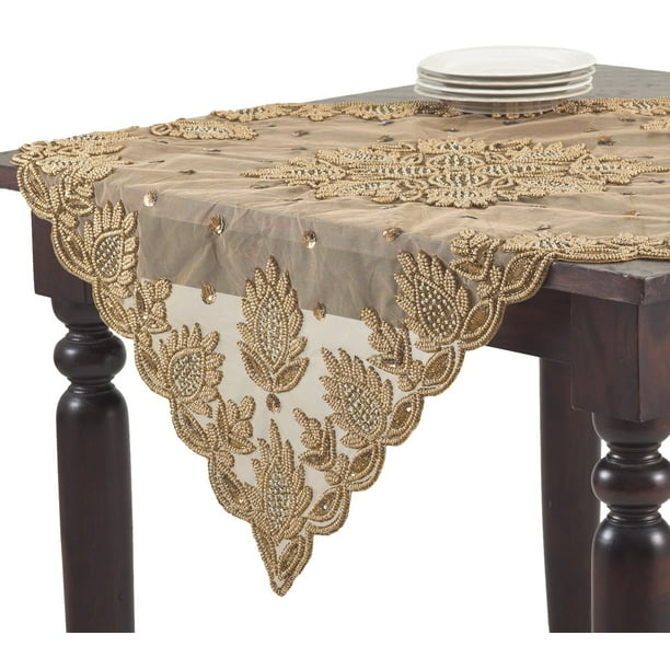 SARO LIFESTYLE 731.N96R Toscana Tablecloths 96Inch Round Natural 96