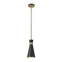 1 Light Mini Pendant-Matte Black/Heritage Brass Finish Z-Lite 728Mp-Mb-Hbr