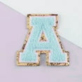 thumbnail image 6 of Cheers.US Letter Iron On Patches Sew On Appliques Name DIY Craft Badges with Ironed Adhesive Light Blue Embroidered Decorative Repair Patches for Shoes Hat Bag Clothing, 6 of 7