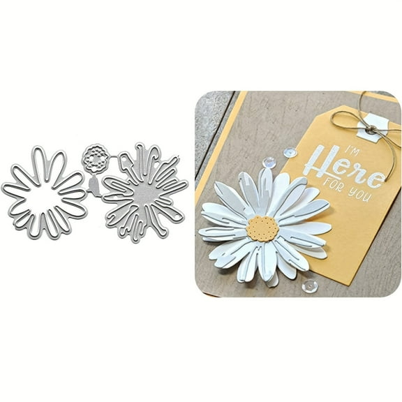 Die Cuts for Card Making, Ouginx Daisy Flower Metal Cutting Dies DIY Die Cutters Die Stencils for Scrapbooking, Embossing & More