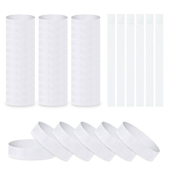 Muka 600 Pcs Paper White Wristbands for Events, 3/4" Waterproof Paper Bracelet for Concert Party Clubs Parades