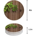 thumbnail image 1 of FMSHPON Green Leaf on Wooden Plank Set of 4 Round Coaster for Drinks, Absorbent Ceramic Stone Coasters Cup Mat with Cork Base for Home Kitchen Room Coffee Table Bar Decor, 1 of 4