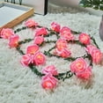 thumbnail image 3 of 4.92 Feet Artificial Flower String Lights Battery Operated Rose Vine Floral Garland with 20 LED Fairy Lights, Silk Hanging Pink Flower for Garden Wedding Table Decor or Valentine's Day Decorations, 3 of 8