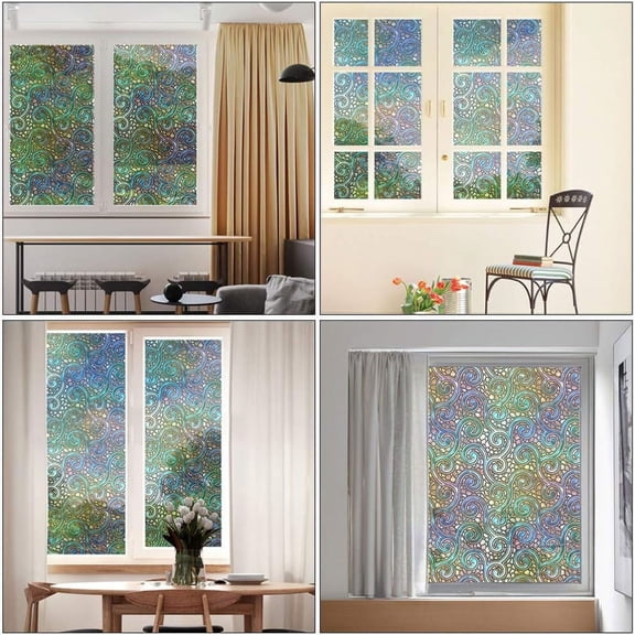 Window Privacy Film, Stained Glass Window Sun Blocking Window, Window Cling Window Privacy Film Decorative Window Vinyl Static Decal Window Film Window Film Window Film, 47.2×22.8 inch
