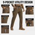 thumbnail image 4 of YAPPO Men's Work Pants, Water-Resistant Stretch Hiking Cargo Pants with 9 Pockets, 4 of 6