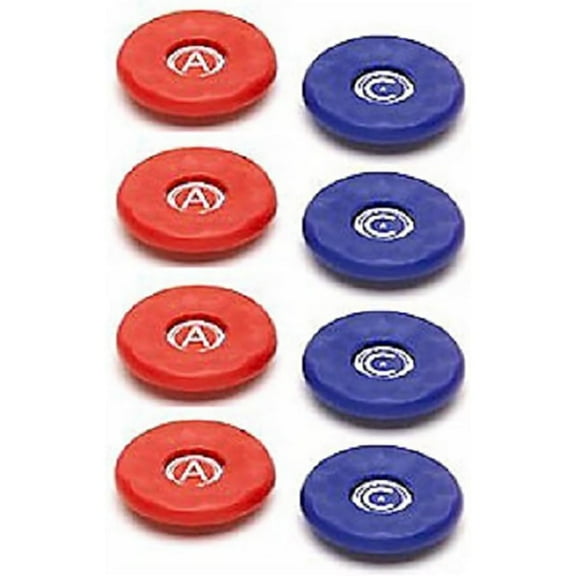 Replacement American Large Table Shuffleboard Puck Weight Top s- Set of 8 s - Red/Blue - s/Tops