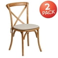 thumbnail image 3 of Flash Furniture 2 Pk. HERCULES Series Oak Cross Back Chair with Cushion, 3 of 8