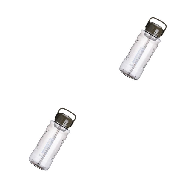 Kearding Taza de agua con asa y pajita, recipiente colorido para beber, recipiente de plástico de gran capacidad para acampar, viajar, correr, café Café 1000ml 2piezas Kearding CBP440053