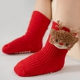 thumbnail image 6 of newwalpole Kids Slipper Socks - Girls Boys Christmas Anti-Slip Socks - Warm Thick Lining Cozy Soft Indoor Outdoor Gifts Coffee for Size 2.5-3 Years, 6 of 9