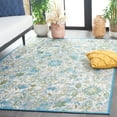 thumbnail image 3 of SAFAVIEH Barbados Corwin Floral Indoor/Outdoor Area Rug, Ivory/Light Blue, 4' x 6', 3 of 11