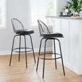thumbnail image 3 of LumiSource Brown Riley Claire 30" Fixed-Height Barstool - Set of 2, 3 of 4