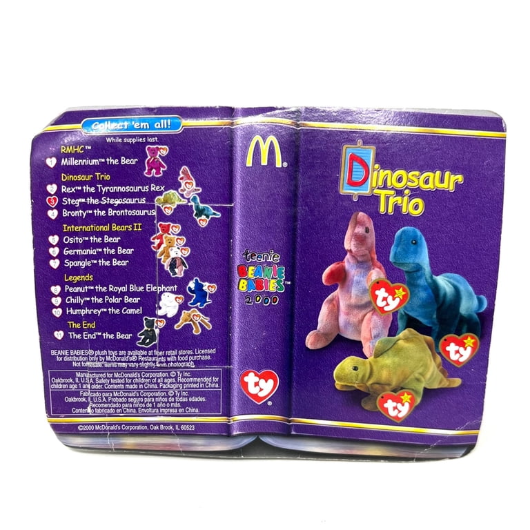 Ty Teenie Beanie Babies 2000 Steg Dinosaur Trio McDonalds Happy