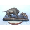 thumbnail image 5 of Nifao Charging bison v. Wolves bronze statue – Home Decor Sculpture, 36"L x 17"W x 17"H, 5 of 13