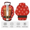 thumbnail image 4 of Rebaike Unisex Santa Claus Hoodie Christmas Costume Santa Belt Print Pullover Sweatshirt, 4 of 8
