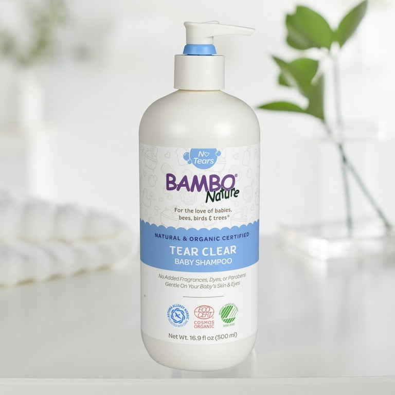 Bambo Nature Baby Shampoo, Tear Clear - Unscented, Eco-Friendly, 16.9 oz, 6  Ct 