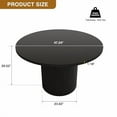 thumbnail image 5 of 47 Inch Round Dining Table, Farmhouse Fluted Dining Kitchen Table, Modern Wood Small Circle Dining Table for Kitchen Living Room, Black, 5 of 6