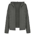 thumbnail image 4 of Cardigan à Manches Longues pour Femmes Mode Femmes Chandail Torsadé à Manches Longues Uni à Capuche Haut Tricoté Décontracté Cardigan Long Cardigan pour Femmes Cardigan à Capuche pour Femmes, 4 of 6