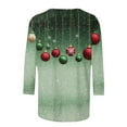 thumbnail image 5 of LEKWK Christmas 3/4 Sleeve Tops for Women Plus Size Funny Holiday Xmas Graphic Shirts Crewneck Dressy Casual Blouses Going Out T Shirt Fashion Family Party Outfits, 5 of 5