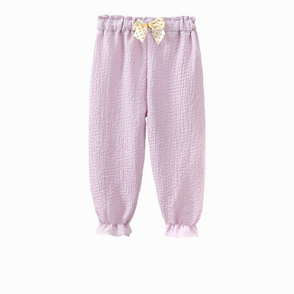 IROINNID Children's Jogger Pants Cotton Elastic Waist Harem Soild Color Summer Spring for Baby Boys and Girls 7T