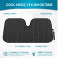 thumbnail image 2 of BDK Black Glitter Windshield Sun Shade - Car Sun Visor Sun Shade for Windshield - Car Window Shades for SUV & Truck - Dash Cover Sun Protection Window Shade Accessories - 58" x 27", 2 of 7