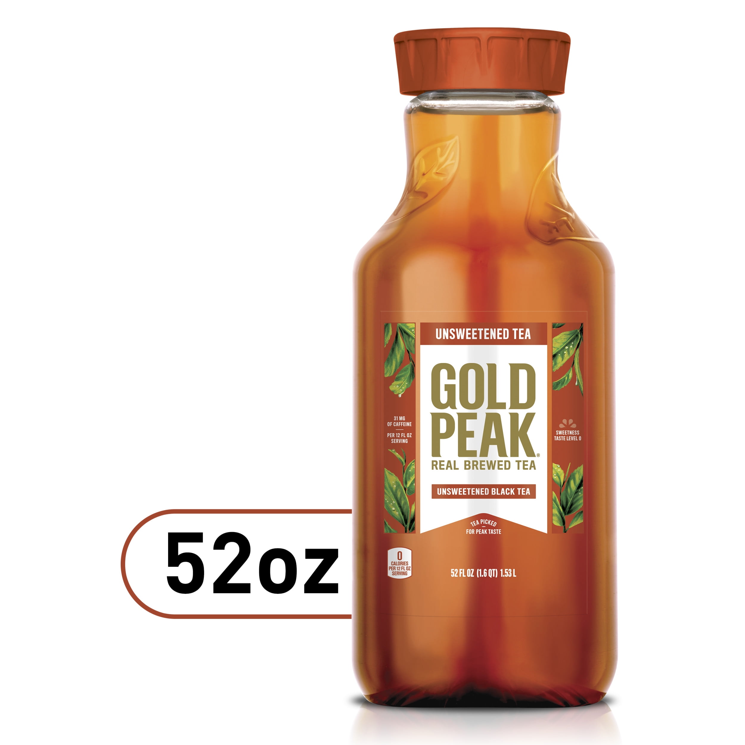 Gold Peak Unsweetened Black Iced Tea Drink, 52 fl oz