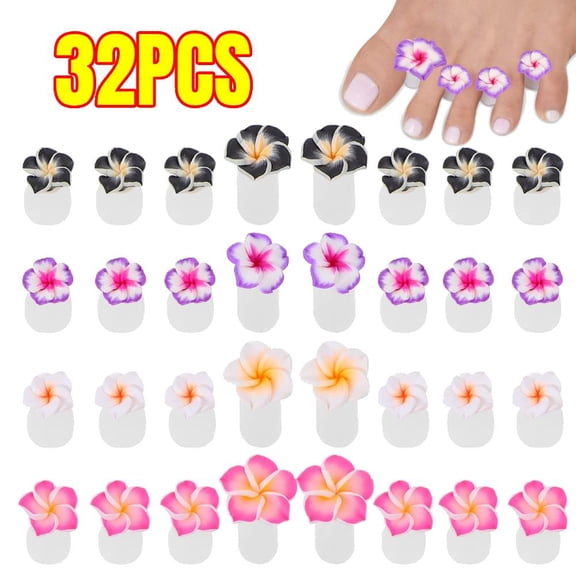 Nail Art 32pcs Silicone Toe Separators Flower Toe Separator Toe Nail Separators Toes Dividers Pedicures Nail Art Tools Pedicure Spacers for Nail Salon Toes Dividers