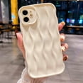 thumbnail image 5 of Water Ripple Pattern Case for iPhone 12 Soft TPU Shockproof Camera Protective Back Cover for Women Girl Curly Wave Frame Phone Case for iPhone 12 6.1 Inch White, 5 of 12
