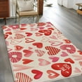 thumbnail image 2 of 3'x5' Rug for Living Room Bedroom, Valentine's Day Washable Area Rugs Non-Slip Carpet Mats, Watercolor Love Heart Romantic Me You Beige Indoor Low Pile Area Rug Runner for Kitchen, Mudroom, 2 of 8
