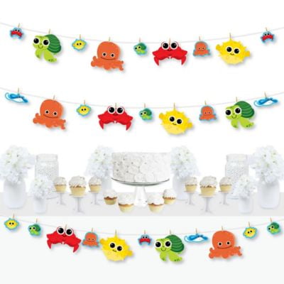 Under The Sea Critters - Baby Shower or Birthday Party DIY Decorations - Clothespin Garland Banner - 44 Pieces