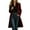 Wine, variant on Women's Long Velvet Coat Contrast Notch Lapel Retro Jacket Button Front Closure with Pockets, Vintage Style Outerwear Overcoat