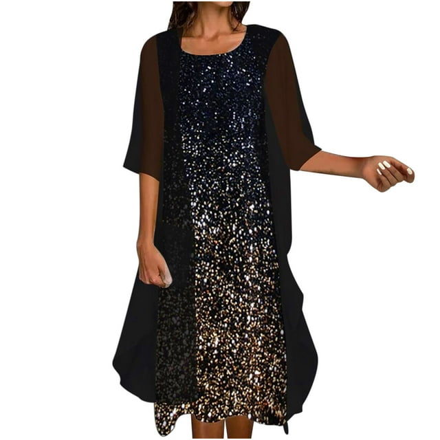 RKSTN Robe Maxi pour Femmes Été Robe Maxi à Manches 3/4 Ensemble Deux Pièces Robe Maxi Bohème de Plage et Cardigan Léger en Dentelle Couleur