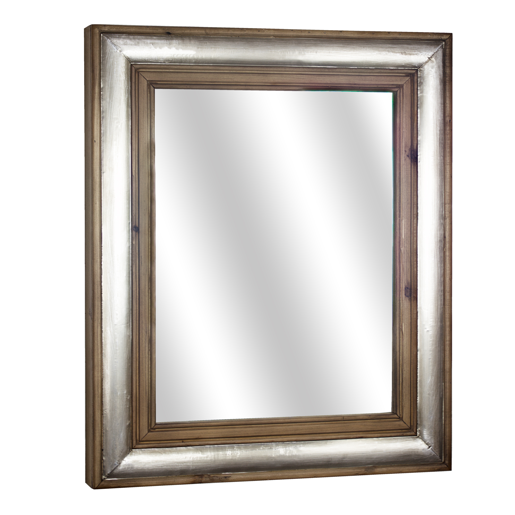 Rectangle Wood Metal Framed Mirror
