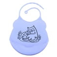 thumbnail image 3 of Los Baberos Impermeables Ajustables Del Bebé Niños Del Silicón con Enrollan para Arriba Limpian Fácil Búho_Púrpura, 3 of 7