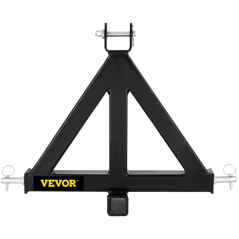 3 Point Black Hitch Receiver Tractor Drawbar with Suitcase Weight Brackets  For Cat 0 Compatible - 2 Trailer Receiver Hitch - 4000 LB Towing Capacity