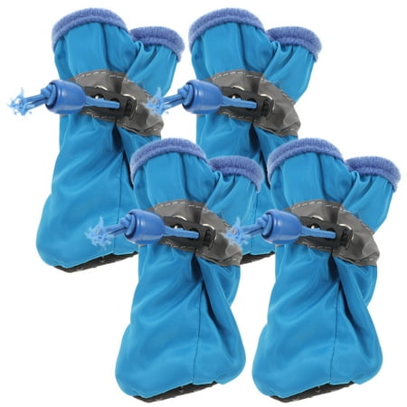 Masteelf 4 Pcs Dog Shoes for Medium Dogs Waterproof Boots Blue