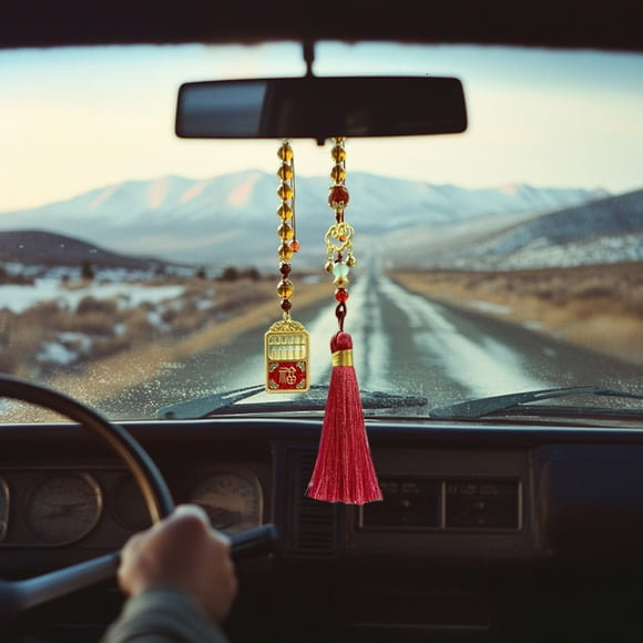 Binmer Car Pendant Kirin Ruyi Xiangyun Lock Car Hanging Car Rearview Mirror Hanging Decoration