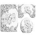 thumbnail image 1 of Juego de alfombra de baño ABPHQTO 3 piezas Doodle Novias contorno tapa de inodoro, 1 of 2