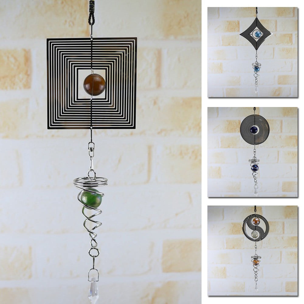 Spinner Spiral Rotating Wind Chimes Crafts Churches Yard Garden Hanging Decor 