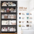 thumbnail image 3 of Broview 320Gal Extra Large Stackable Storage Bins, 1280Qt Collapsible Plastic Storage Box with Clear Doors, Foldable Containers With Drawers, Magnetic Closure, 360° Swivel Wheels, Black, 8Pack V70, 3 of 9