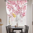 thumbnail image 3 of Spring Peach Flowers Tie Up Curtains 45 Inches Long, Kitchen Window Curtains Over Sink, Pink Botanical Floral Leaves Branch Small Window Curtains Shade Balloon Curtains Valances for Bedroom 34"x45", 3 of 8