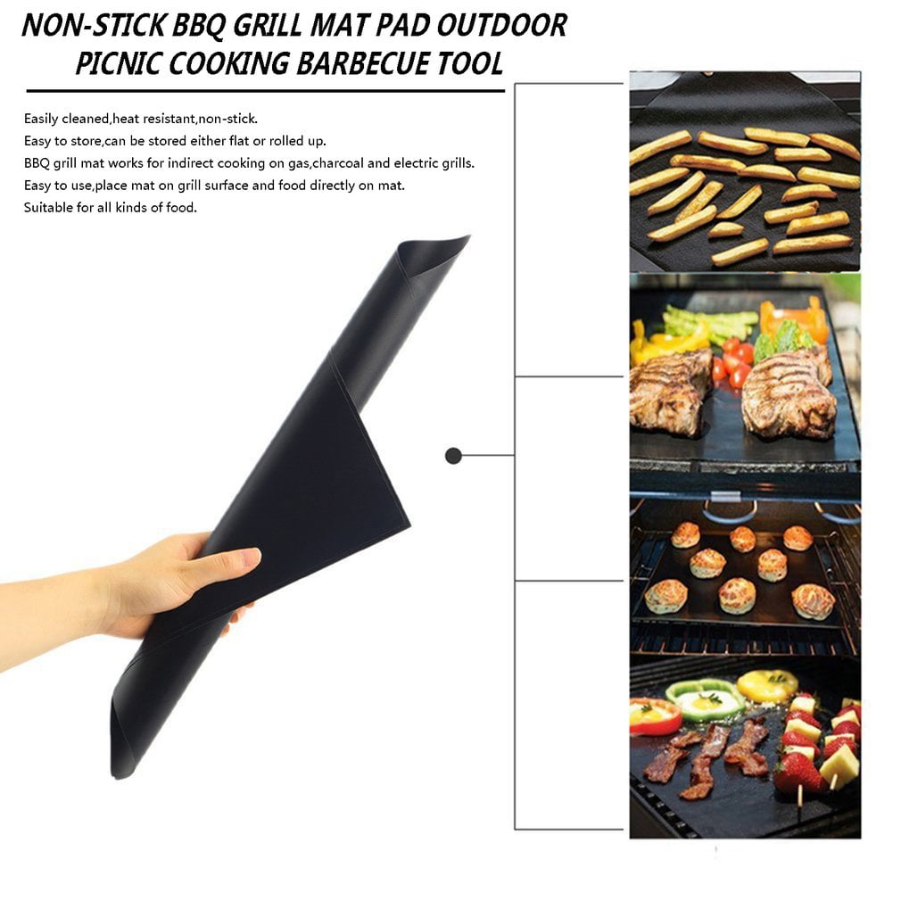 2Pcs/Pack Copper Grill Bake Mats Outdoor BBQ Barbecue Utensil Tools 