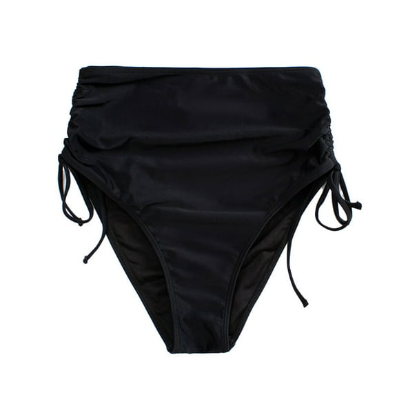 JUNTEX Women's High Waist Bikini Bottoms with Straps S-XL