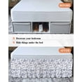 thumbnail image 7 of Pastoral Flowers Wrap Around Bed Skirts for California King Bed 18" Drop,Bed Skirt with Adjustable Elastic Belt Dust Ruffle Bed Valance for Bedroom Vintage Haze Blue Farmhouse Plant Bed Frame Cover, 7 of 7