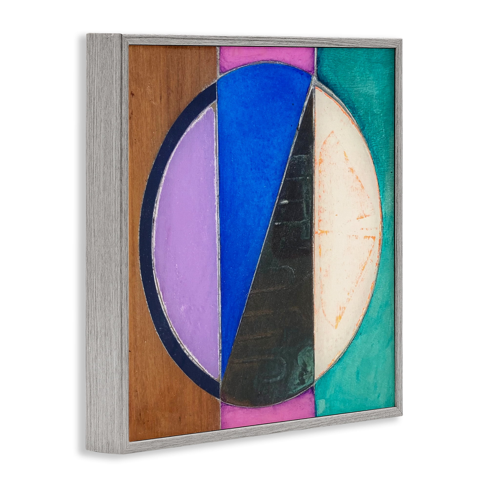 Stupell Industries Split Symmetry Circle Gray Framed Giclee Art, design by Matthew Finger