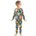 thumbnail image 6 of FORMRS Kids Pajama Set Cotton Long Sleeve Top and Pants 2-Piece Lounge Sleepwear, Sizes 18M-8Y, Blue Geometric Flowers, 6 of 6