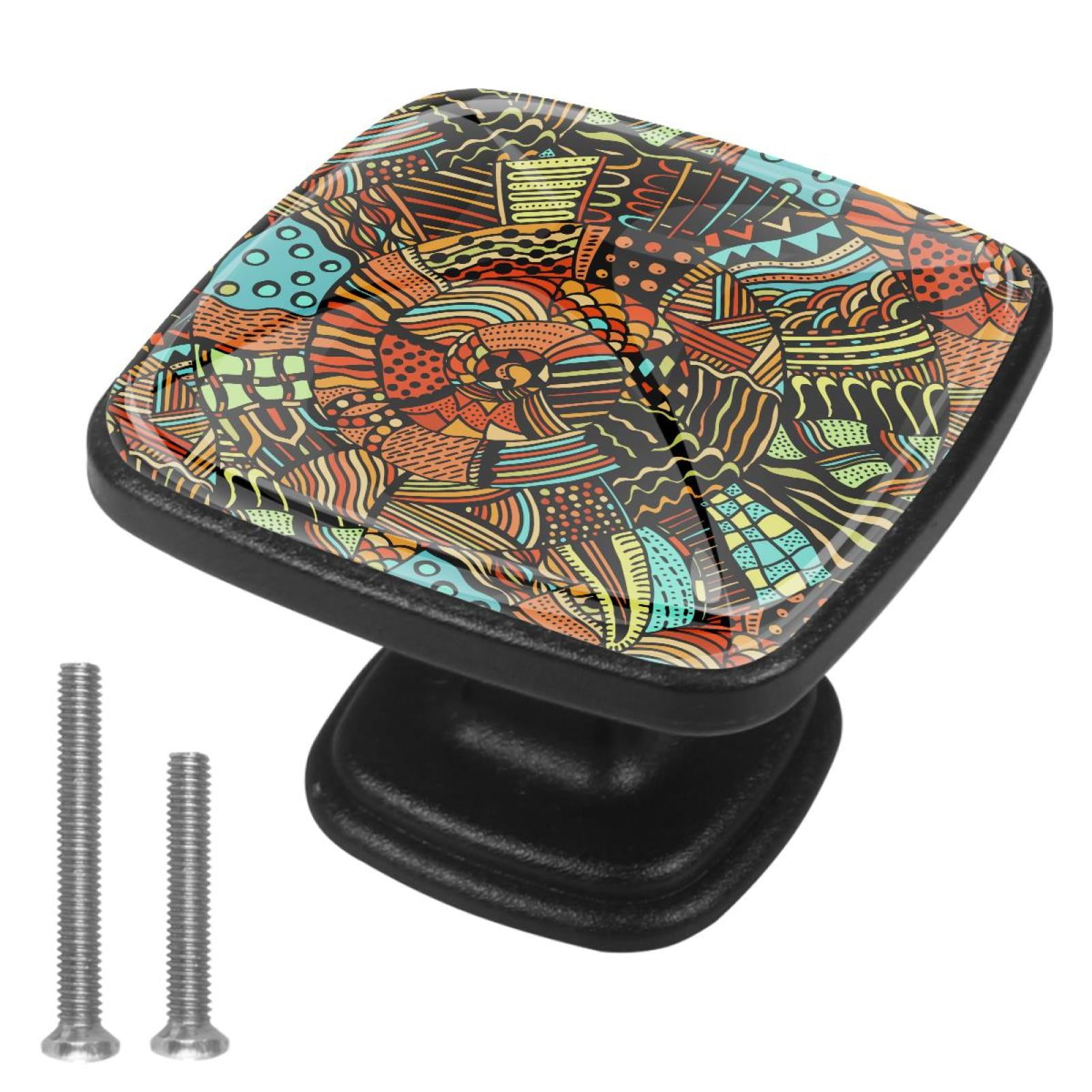 4 Pcs Cabinet Handle Drawer Pulls Abstract Halo Knobs with Screws ...