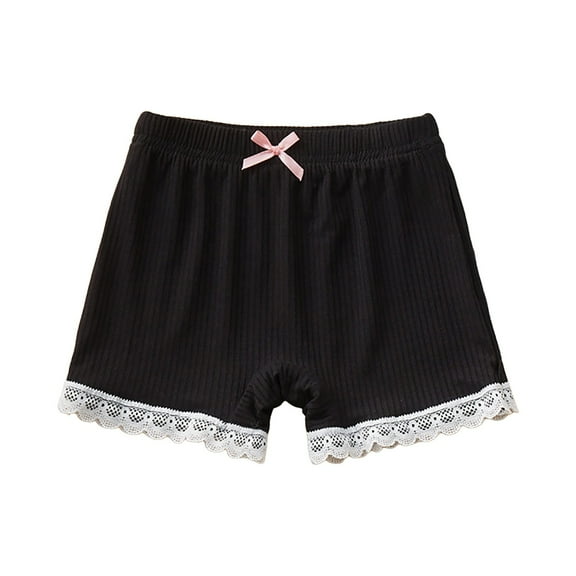 Akiihool Toddler Girls' Tag-Free Cotton Underwear (Black,6-7 Years)